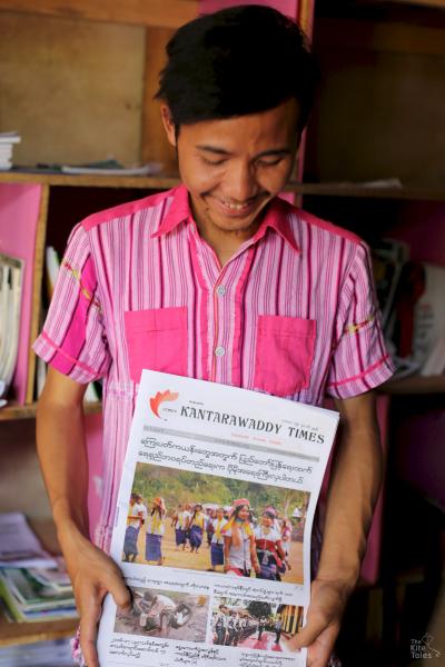 John Paul with a copy of the Kantarawaddy Times