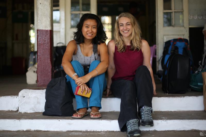 Thin and Kelly at Hsipaw train station. October 2016