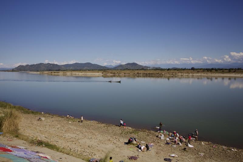 The riverbank in Myitkyina during more peaceful times