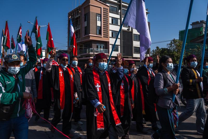 Protesters in Myitkyina, Kachin State. Photo provided by a protester. 